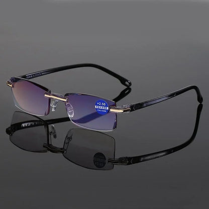 🔥2023 New Sapphire high hardness anti-blue progressive Far And Near Dual-Use Reading Glasses✨